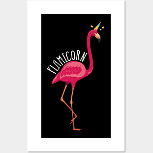 Flamicorn Flamingo And Unicorn Posters and Art